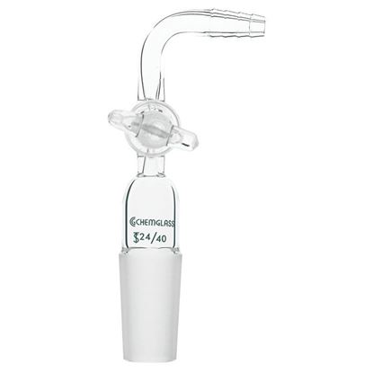 ADAPTERS, FLOW CONTROL, GLASS STOPCOCK, 90°