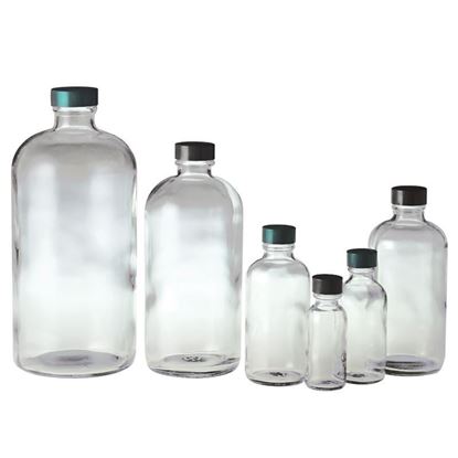 BOTTLES, BOSTON ROUND, CLEAR