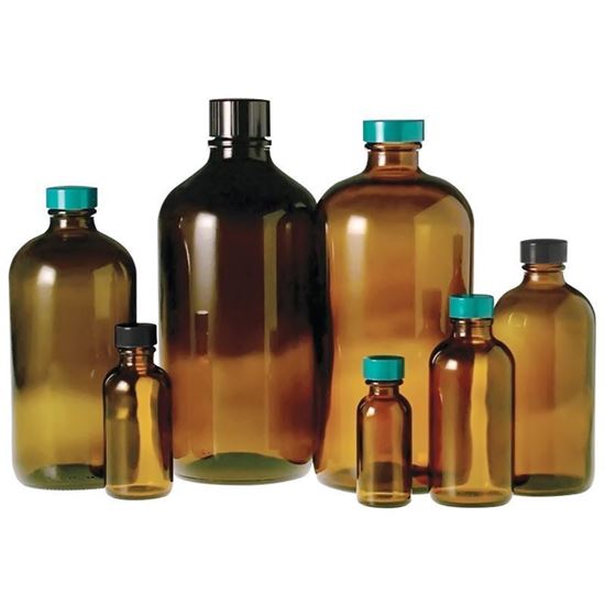 BOTTLES, BOSTON ROUND, AMBER