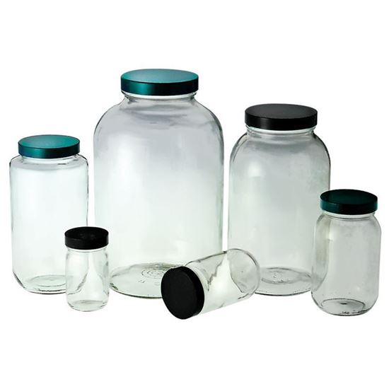 BOTTLES, WIDE MOUTHS, CLEAR