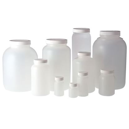 BOTTLES, HIGH DENSITY POLYETHYLENE (HDPE), WIDE MOUTHS 