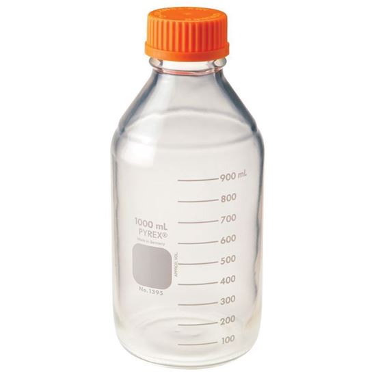 BOTTLES, MEDIA STORAGE, GL SCREW THREADS, CLEAR, BOROSILICATE, PYREX®