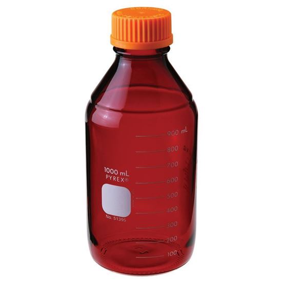 BOTTLES, MEDIA, STORAGE, GL SCREW THREADS, LOW ACTINIC BOROSILICATE, PYREX®