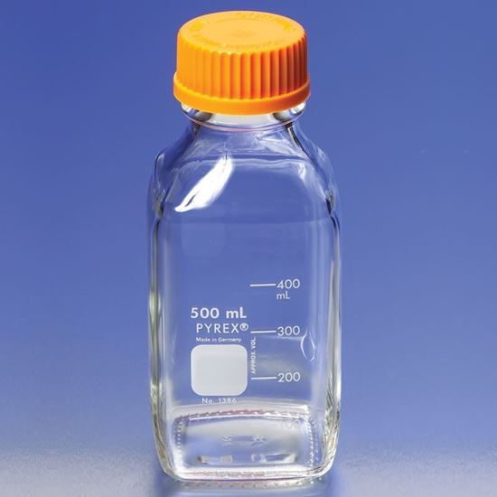 BOTTLES, MEDIA, STORAGE, SQUARE, GRADUATED, GL SCREW THREADS, PYREX®