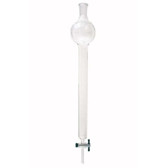COLUMNS, CHROMATOGRAPHY, STANDARD TAPER JOINTS, WITH RESERVOIRS, PTFE STOPCOCKS 