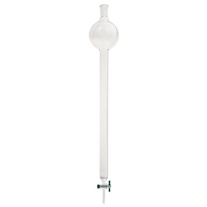 COLUMNS, CHROMATOGRAPHY, STANDARD TAPER JOINTS, WITH RESERVOIRS, PTFE STOPCOCKS, FRITTED DISCS 