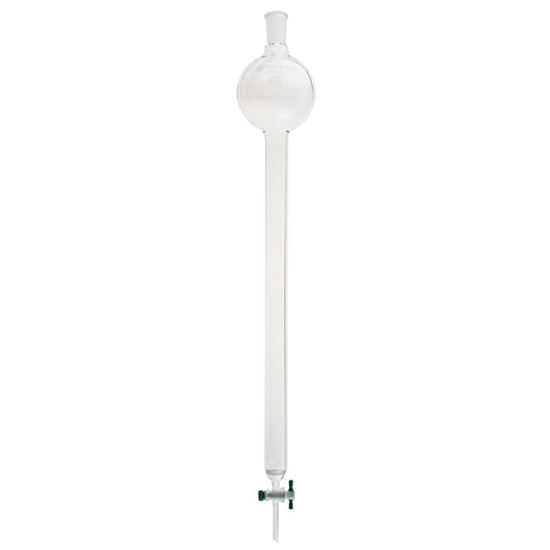 COLUMNS, CHROMATOGRAPHY, STANDARD TAPER JOINTS, WITH RESERVOIRS, PTFE STOPCOCKS, FRITTED DISCS 