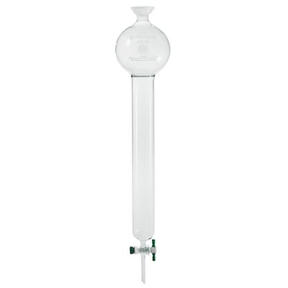 COLUMNS, CHROMATOGRAPHY, SPHERICAL JOINTS, WITH RESERVOIRS, PTFE STOPCOCKS
