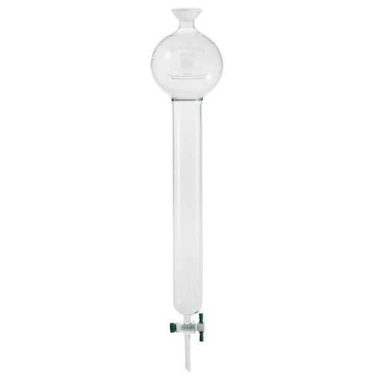 COLUMNS, CHROMATOGRAPHY, SPHERICAL JOINTS, WITH RESERVOIRS, PTFE STOPCOCKS