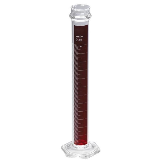 CYLINDERS, LIFETIME RED™, SINGLE METRIC SCALE, GRADUATED, PYREX®