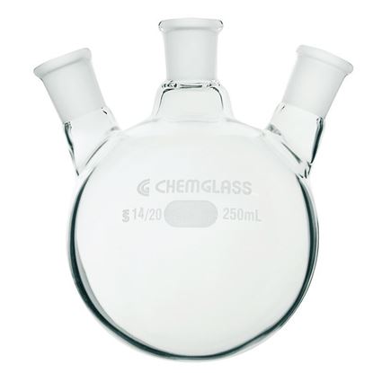 FLASKS, HEAVY WALL, ROUND BOTTOM, 3-NECKS