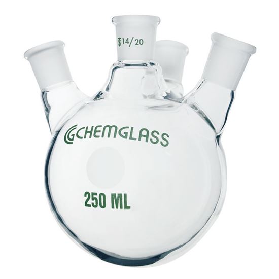 FLASKS, HEAVY WALL, ROUND BOTTOM, 4-NECKS