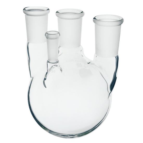 FLASKS, HEAVY WALL, ROUND BOTTOM, 4-NECKS