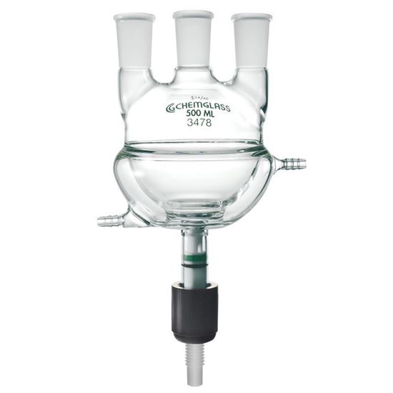 FLASKS, HALF JACKETED, WITH CHEM DRAIN VALVES
