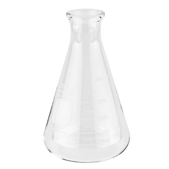 FLASKS, ERLENMEYER, NARROW MOUTH, HEAVY DUTY RIM, GRADUATED, PYREX