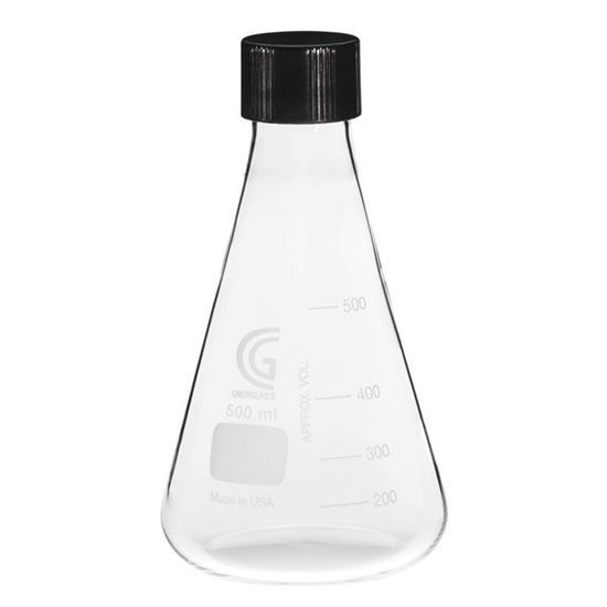 FLASKS, ERLENMEYER, SCREW CAPS