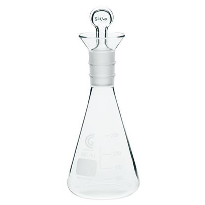 FLASKS, ERLENMEYER, IODINE, STOPPERS