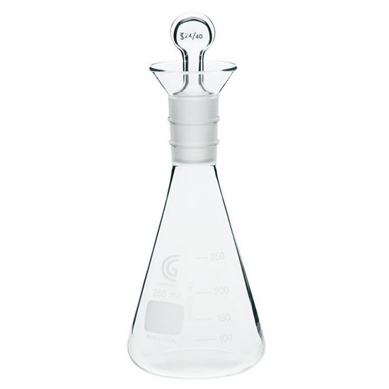 FLASKS, ERLENMEYER, IODINE, STOPPERS