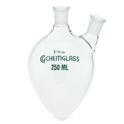 FLASKS, HEAVY WALL, PEAR-SHAPED, 2-NECKS