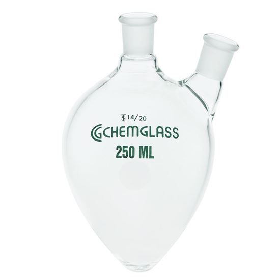 FLASKS, HEAVY WALL, PEAR-SHAPED, 2-NECKS
