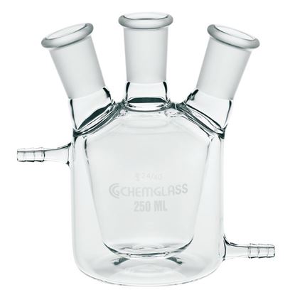 FLASKS, TAPERED, EUROPEAN STYLE, 3-NECKS, JACKETED