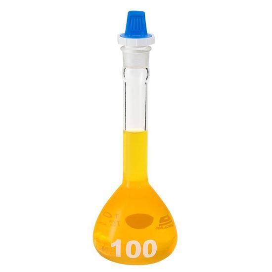 FLASKS, VOLUMETRIC, CLASS A, WIDE MOUTHS, HEAVY DUTY, LARGE NUMBERS, FLAT BOTTOMS, POLYETHYLENE STOPPERS