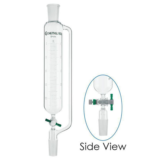 FUNNELS, ADDITION, GRADUATED, PTFE METERING STOPCOCKS