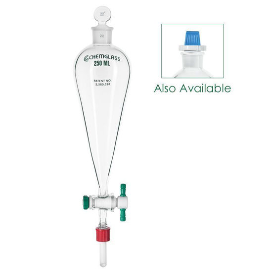 FUNNELS, SEPARATORY, WITH DETACHABLE TFE DRIP TIPS
