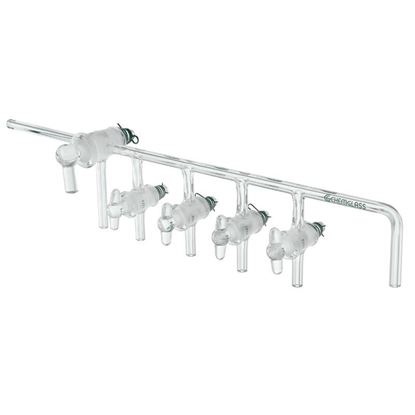 GAS MANIFOLDS, 4-PLACE, GLASS STOPCOCKS