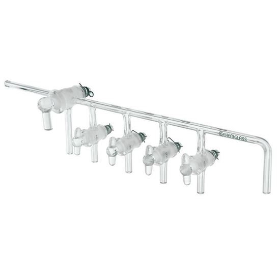 GAS MANIFOLDS, 4-PLACE, GLASS STOPCOCKS
