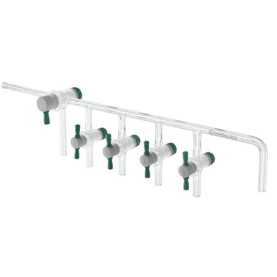 GAS MANIFOLDS, 4-PLACE, PTFE STOPCOCKS
