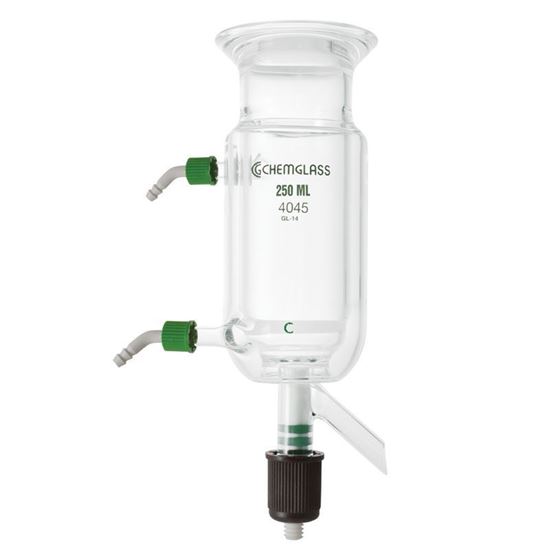 PEPTIDE SYNTHESIS REACTION VESSELS, JACKETED, LOWER DRAIN VALVES