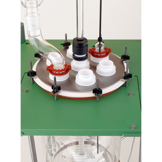 REACTION VESSEL LIDS, STAINLESS STEEL, 7-NECKS, 300MM, VITON O-RINGS
