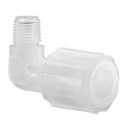 COMPRESSION FITTINGS, PFA, 90° TO MALE NPT