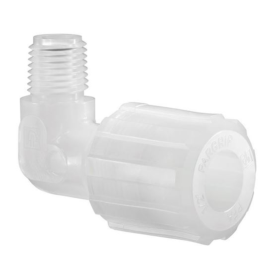 COMPRESSION FITTINGS, PFA, 90° TO MALE NPT