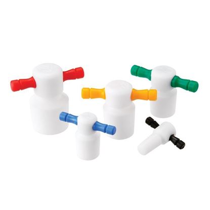 STOPPERS, FLASK LENGTH, PTFE, COLOR CODED