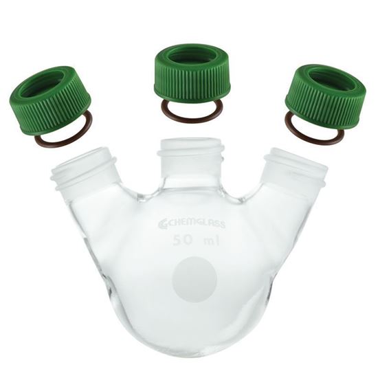 FLASKS, ROUND BOTTOM, 3-NECKS, MINUM-WARE®