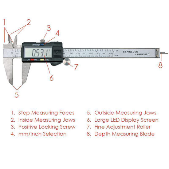 CALIPERS, DIGITAL, VERNIER, 6 INCH