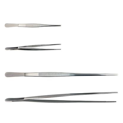 FORCEPS, TWEEZERS, STAINLESS STEEL, SPECIMEN, STRAIGHT, SERRATED TIPS