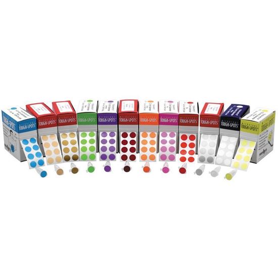 LABELS, TOUGH-SPOTS, PVC, CIRCLES, HAND WRITING