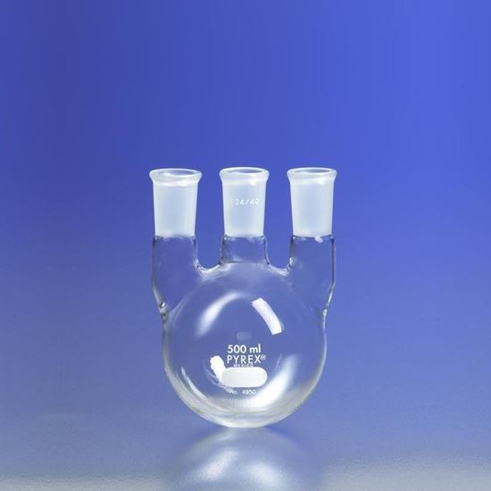 PYREX®, FLASKS, THREE NECKS, VERTICAL TYPE, 24/40 JOINTS