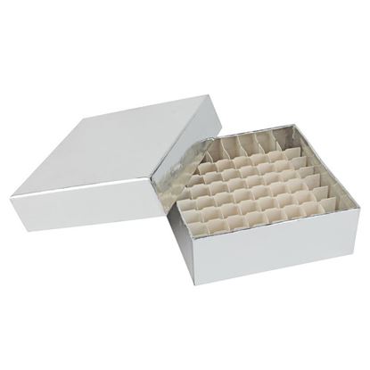 FREEZER BOXES, CARDBOARD, ALUMINUM FOIL COVERED, CARDBOARD FREEZER RACKS