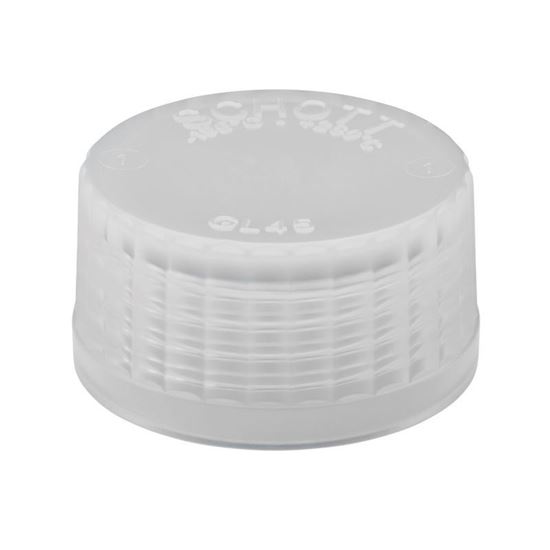 CAPS, SOLID, CLEAR, GL-45 THREADS, TPCH260, PTFE COATED SILICONE SEALS, USP CLASS VI