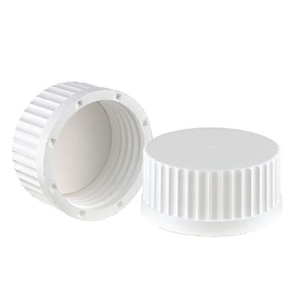 CAPS, GL-45, SURE-LINK, WHITE, WITH PTFE/SILICONE BONDED SEPTA