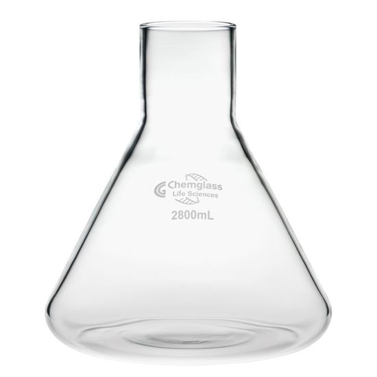 CLS-2020-10; Flask, Fernbach, 2800mL, Plain 59mm ID Top, WITHOUT Baffles