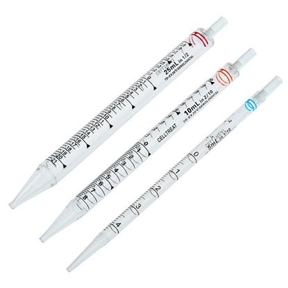 SEROLOGICAL PIPETS, SHORT, INDIVIDUALLY WRAPPED PAPER/PLASTIC WRAPPER, BAGGED, STERILE