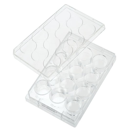 PLATES, NON-TREATED, 12 WELL, FLAT BOTTOM, STERILE, WITH LIDS