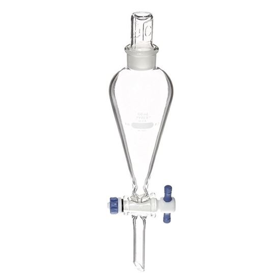 FUNNELS, SQUIBB, SEPARATORY, PEAR-SHAPED, PYREX® STOPPERS, PTFE STOPCOCKS