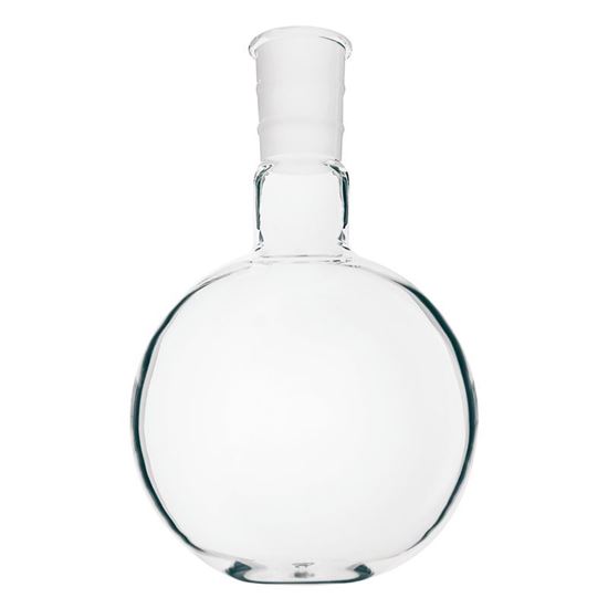 FLASKS, QUARTZ, FLAT BOTTOM, SINGLE NECK