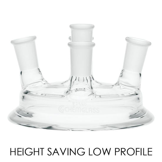 REACTION VESSEL LIDS, 5-NECKS, LOW PROFILE, 10° ANGLED SIDE NECKS